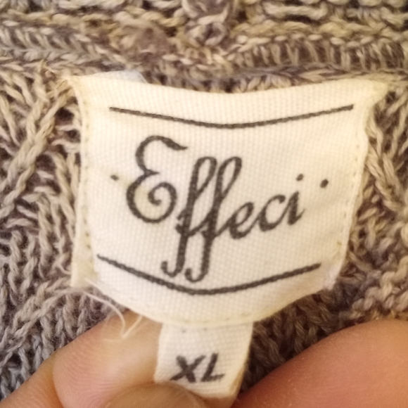 Effeci tan brown cowl neck sweater. XL - Picture 7 of 9